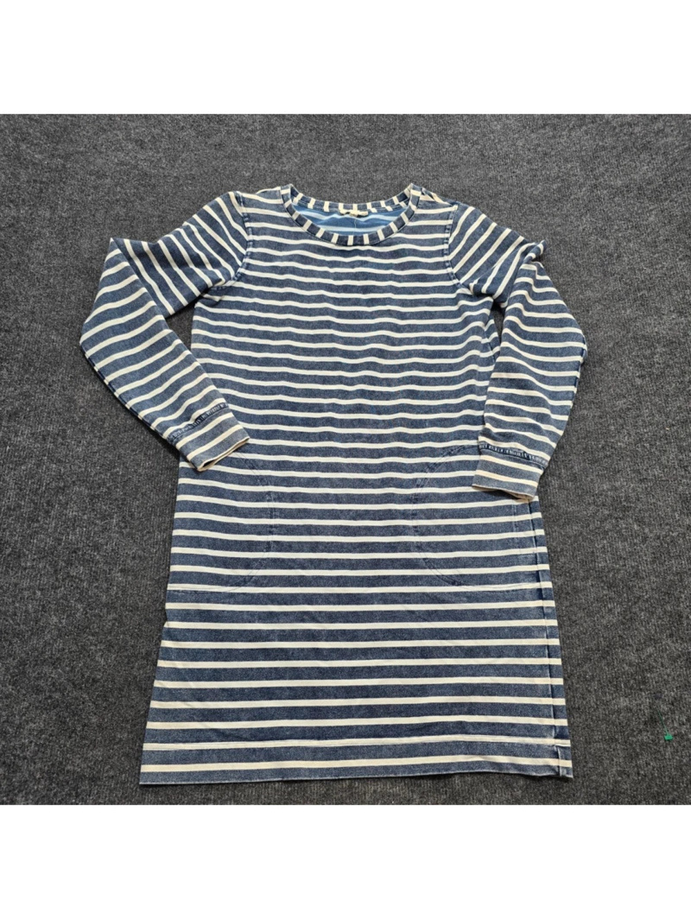 Jane and Delancey Long Sleeve French Terry Knit T‑Shirt Dress Pockets S Blue